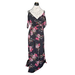 Shein Curve Womens Dress Plus 2XL Maxi Romantic Feminine Bohemian Boho Colorful